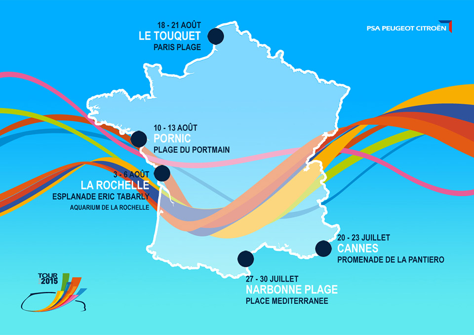 Programme dates Peugeot Tour Eté 2015