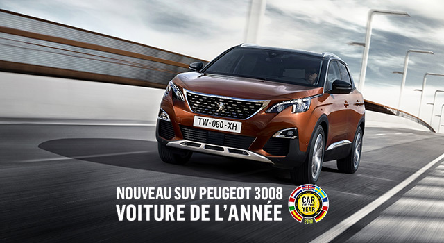 La nouvelle Peugeot 3008 est la Voiture de l’Année 2017 !