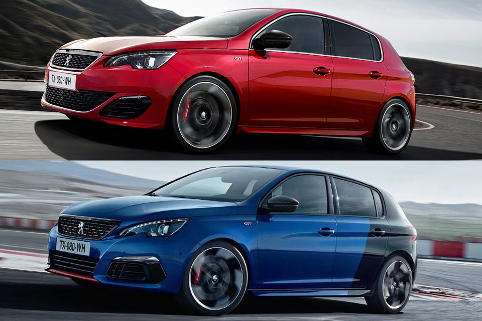 Photo comparatif Peugeot 308 GTi restylée (2017)