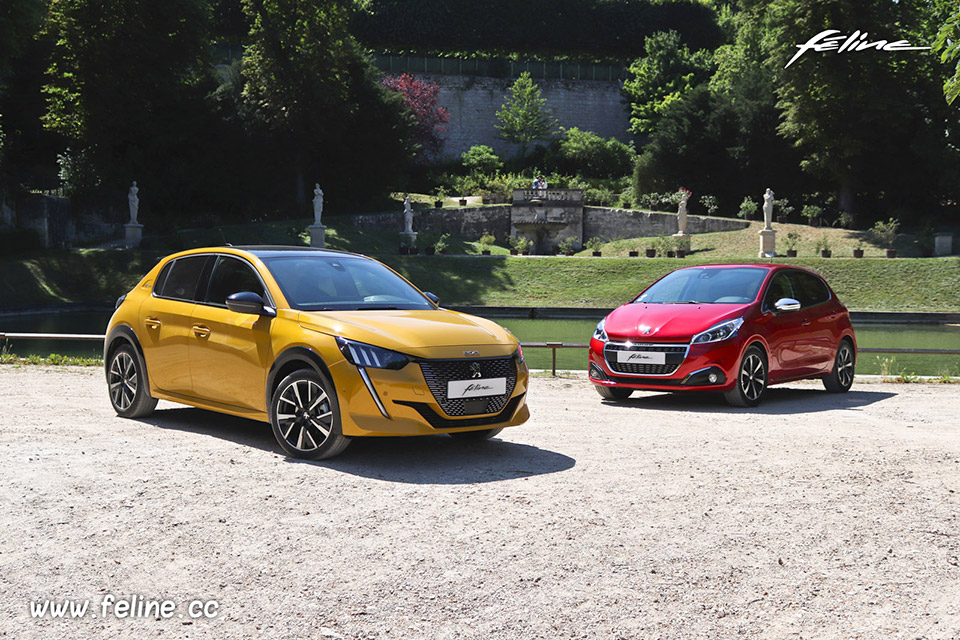 Photo comparatif nouvelle Peugeot 208 II face à la 208 I (2019)