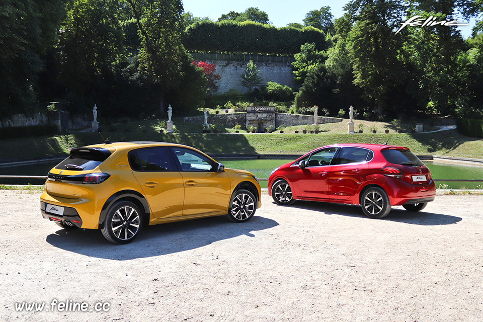 Photo comparatif Peugeot 208 I face à la nouvelle 208 II (2019)