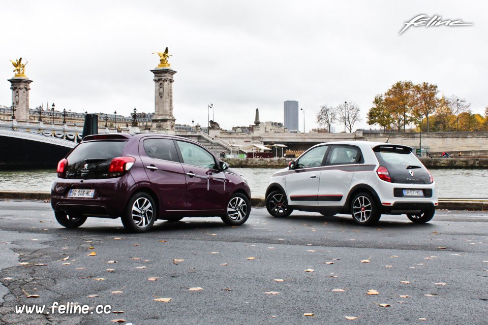 Essai comparatif Peugeot 108 et Renault Twingo 3 