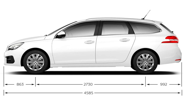 Quelles sont les dimensions de la peugeot 308 ?