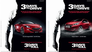 Photo of Des Peugeot sportives au cinéma dans « 3 Days to Kill » avec Kevin Costner