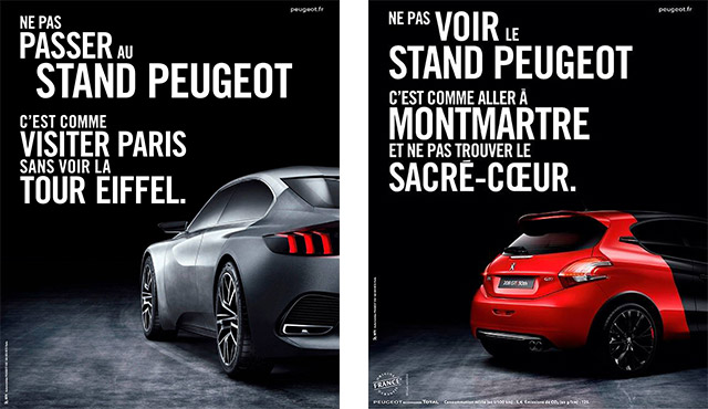 Publicité Peugeot Mondial Auto Paris 2014