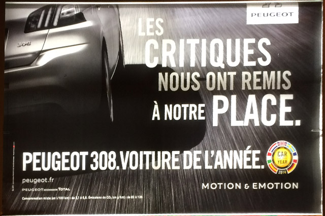 Publicité Peugeot 308