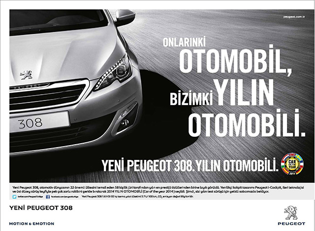 Publicité Peugeot 308