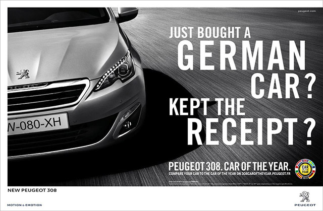 Publicité Peugeot 308