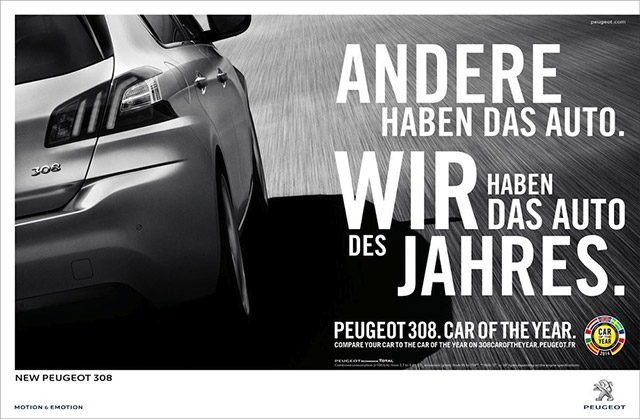 Publicité Peugeot 308