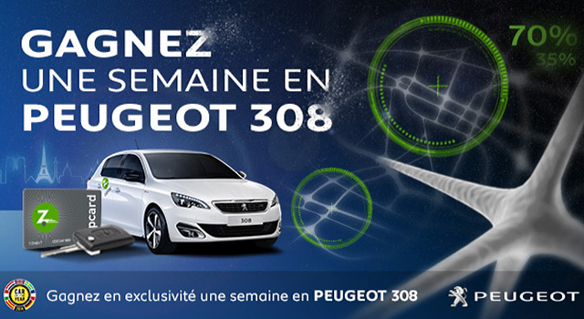 Jeu concours Peugeot 308 Zipcar