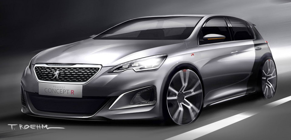 Sketch officiel exclusif Peugeot 308 R Concept (2013) - 2-001