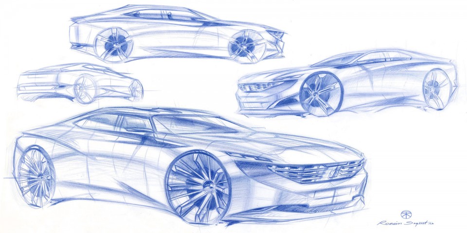 Photo sketch croquis Peugeot Exalt Concept (2014)