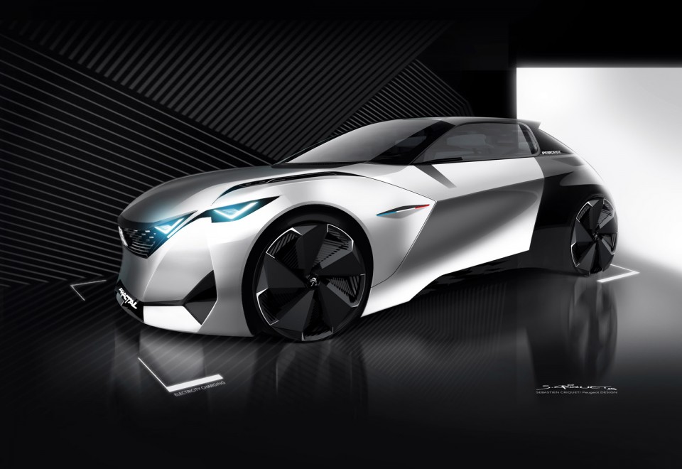 Croquis (sketch) officiel Peugeot Fractal Concept Car (2015)