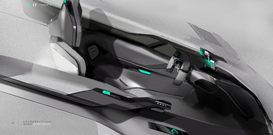 Photo intérieur design sketch Peugeot Instinct Concept Car (201