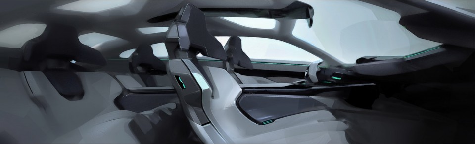 Photo intérieur Responsive i-Cockpit design sketch Peugeot Inst