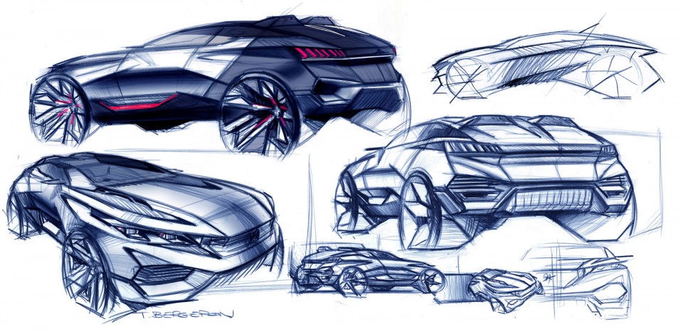 Sketch Peugeot Quartz Concept Car (2014)