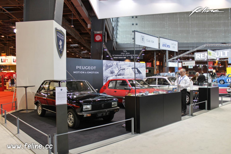 Photo Peugeot 104 ZS 80ch (1982), Peugeot 205 GTi (1984) et Peugeot 604 STi (1983) - Salon Rétromobile 2014