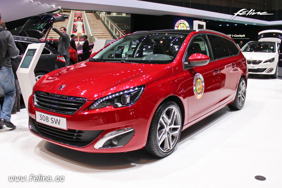 Photo Peugeot 308 SW II Rouge Rubi - Salon de Genève 2014