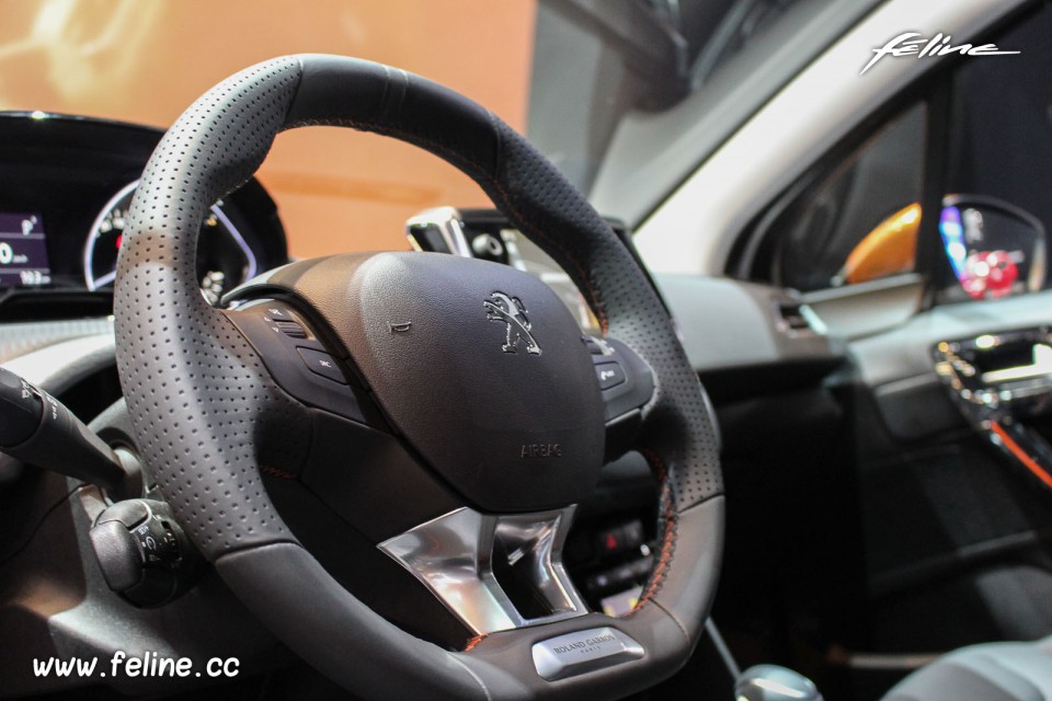 Photo volant cuir Peugeot 208 Roland Garros restylée - Salon de