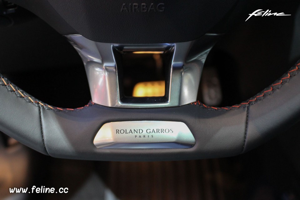 Photo détail insert alu volant Peugeot 208 Roland Garros restyl