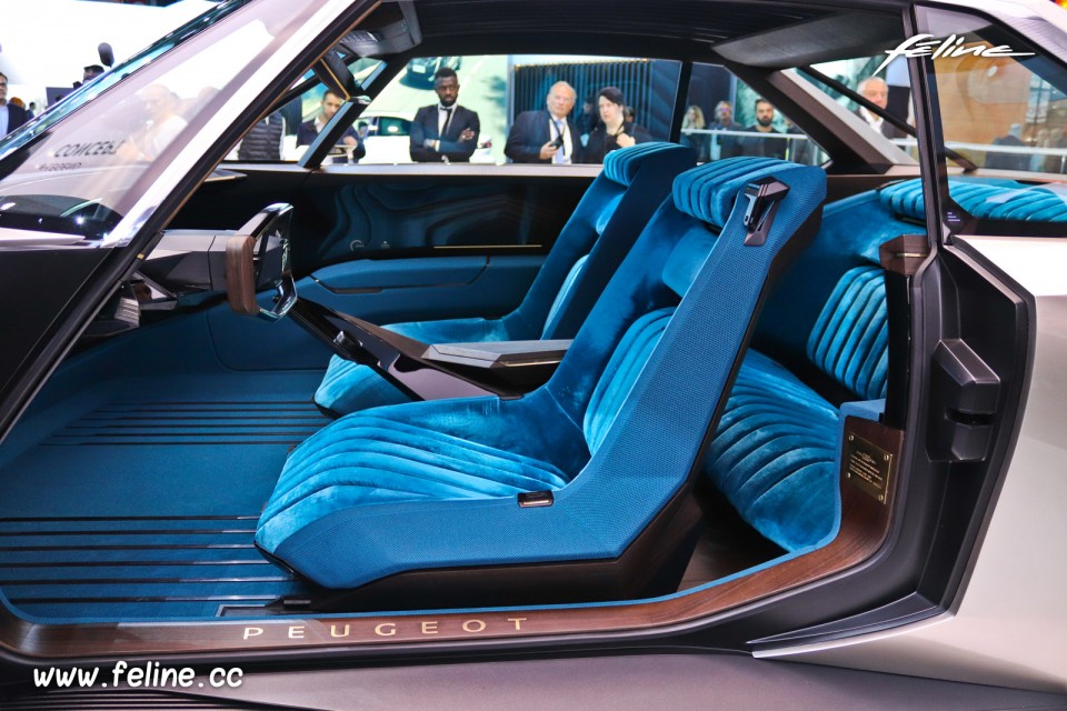 Photo intérieur velours tissu Peugeot e-Legend Concept - Salon