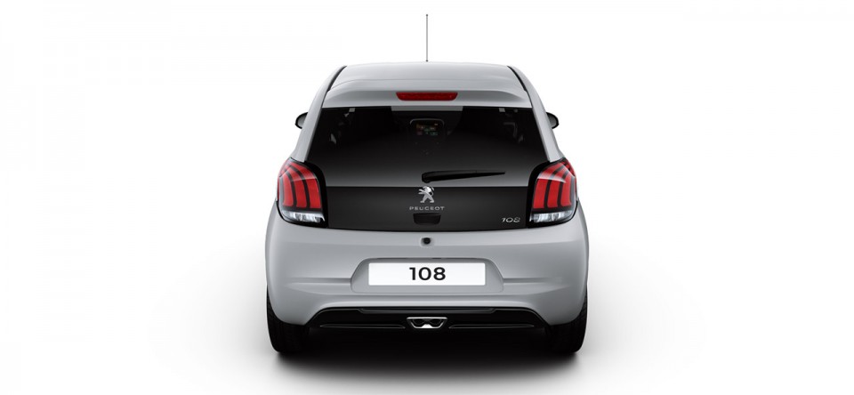 Photo vue arrière Peugeot 108 I Gris Gallium