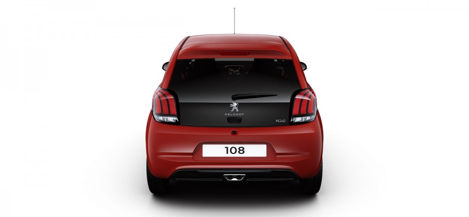 Photo vue arrière Peugeot 108 I Rouge Scarlet