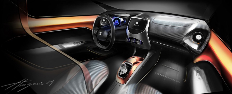 Photo intérieur design sketch Peugeot 108