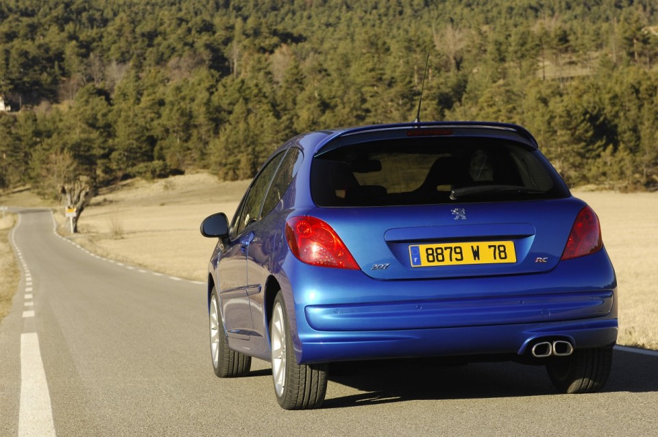 Photo vue arrière Peugeot 207 RC Bleu Récife phase 1 (2007) - 1-008