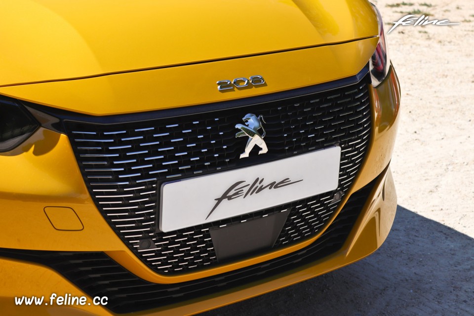 Photo calandre chromée Peugeot 208 II GT Line Jaune Faro (2019)