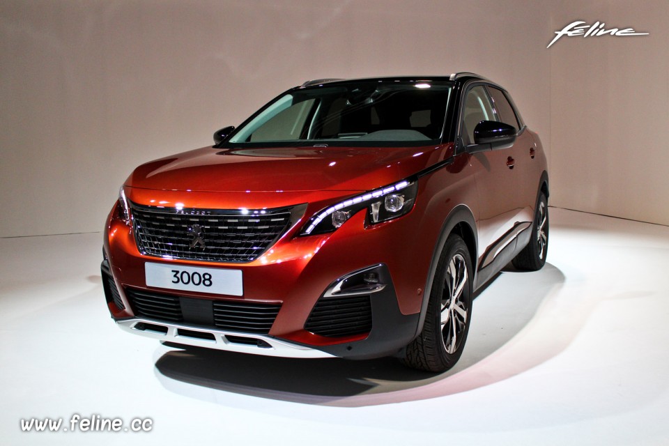 Photo 3/4 avant Peugeot 3008 II Cuprite - Présentation officiel