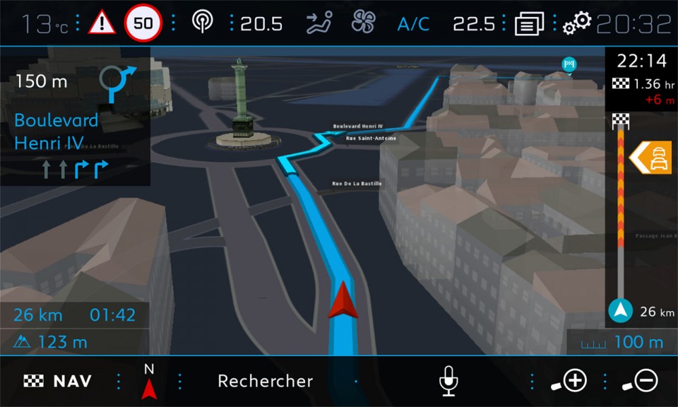 Photo interface Peugeot Connect Nav Peugeot i-Cockpit - Peugeot