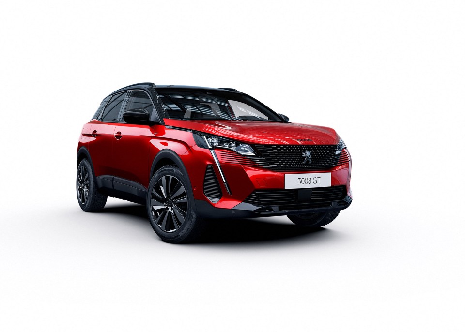 Photo officielle Peugeot 3008 II restylée Rouge Ultimate (2020)