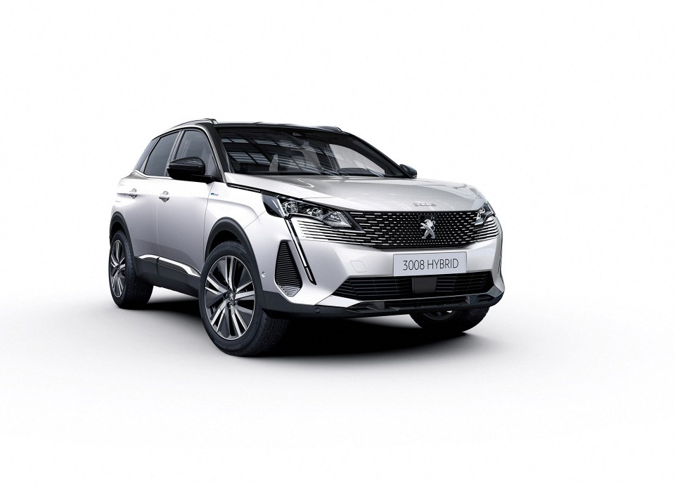 Photo officielle Peugeot 3008 II HYbrid restylée Blanc Nacré (2020)