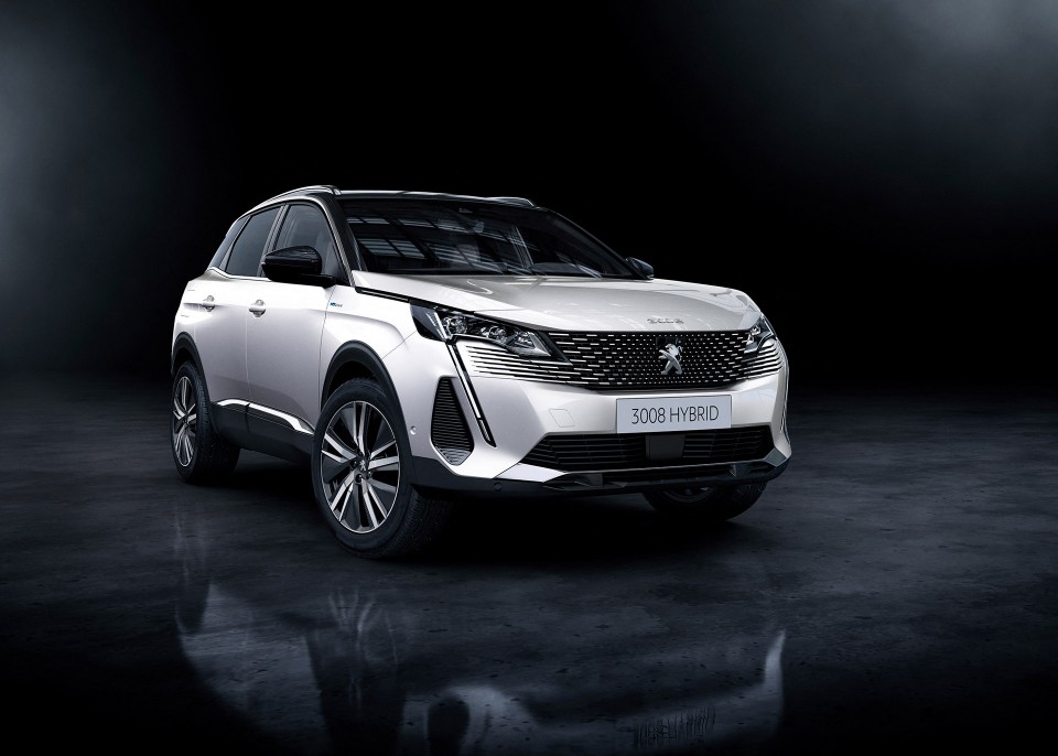 Photo 3/4 avant Peugeot 3008 II HYbrid restylée Blanc Nacré (2020)