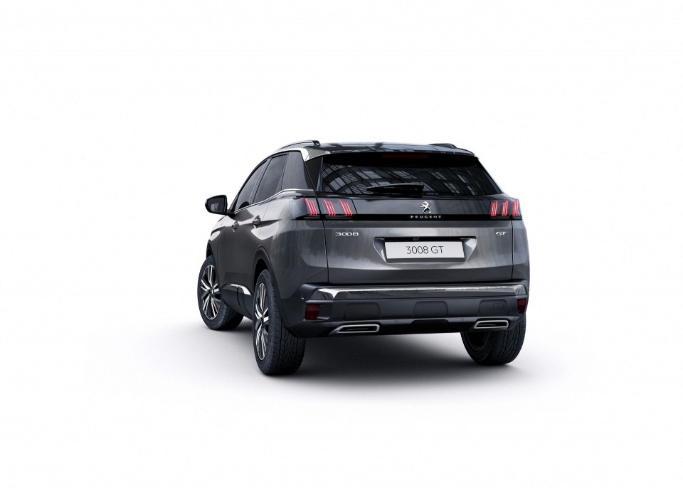 Photo 3/4 arrière Peugeot 3008 II GT restylée (2020)