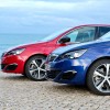 Photo face avant Peugeot 308 GT Bleu Magnetic et Rouge Rubi - Es