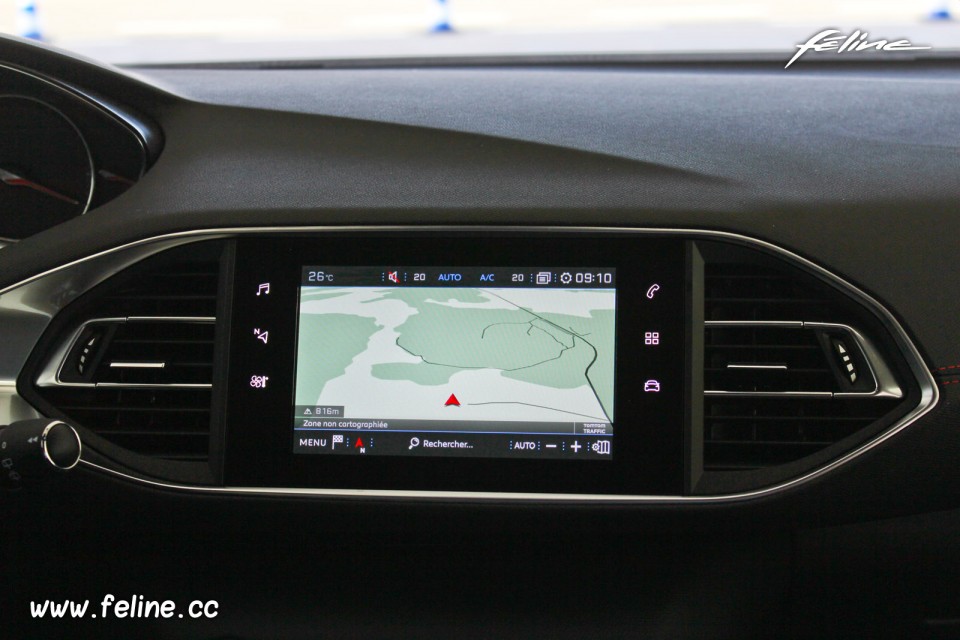 Photo essai navigation GPS écran tactile Peugeot 308 GTi restyl