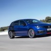 Photo 3/4 avant Peugeot 308 GTi restylée Coupe Franche Bleue -