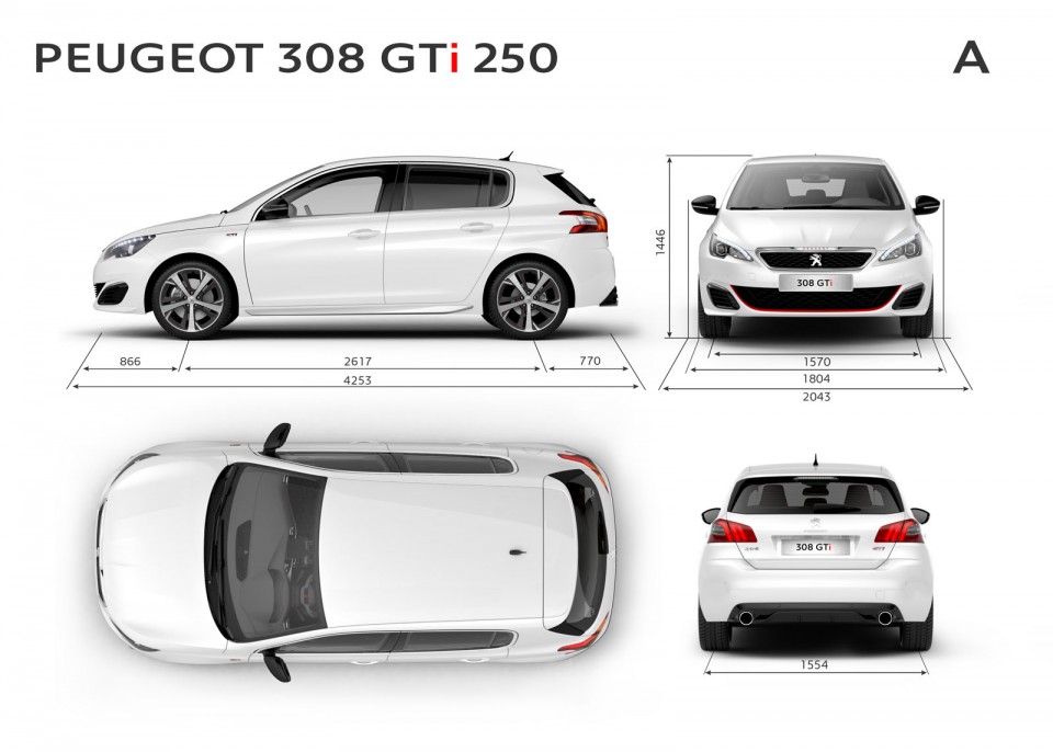 Photo dimensions extérieures Peugeot 308 GTi 250 by Peugeot Spo