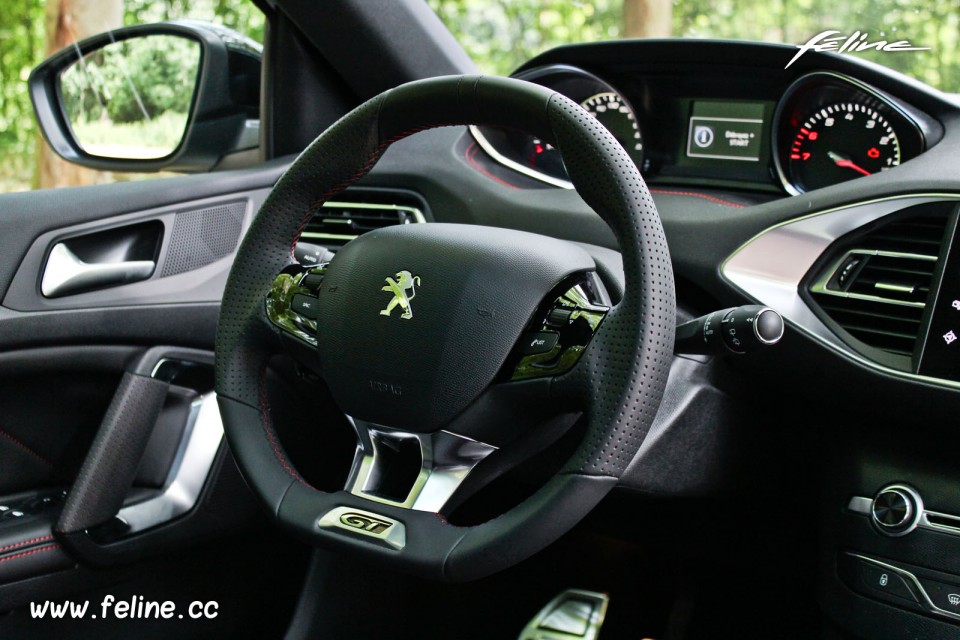 Photo volant cuir spécifique Peugeot 308 SW GT Blanc Nacré - 1