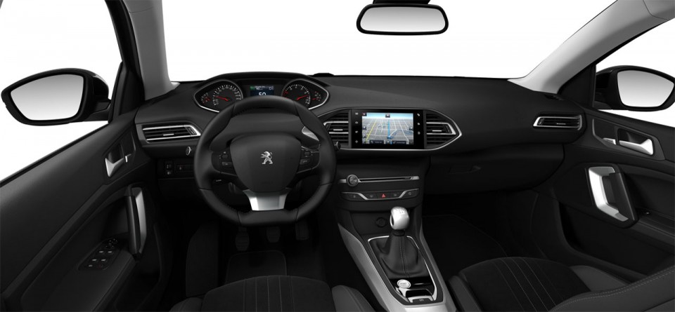 Photo Tableau de bord Intérieur Mi-TEP/Alcantara Noir Mistral Peugeot 308 SW II Féline