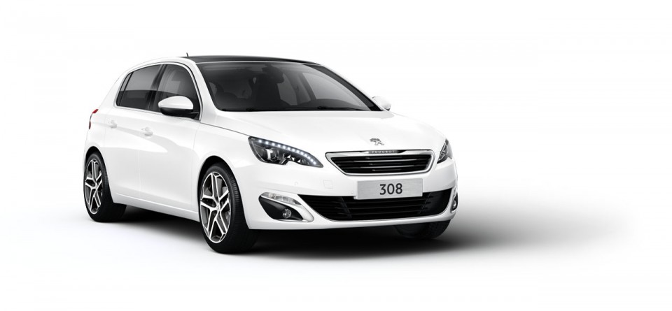 Photo 3/4 avant Peugeot 308 II Blanc Banquise - 01