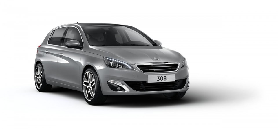 Photo 3/4 avant Peugeot 308 II Gris Artense - 01