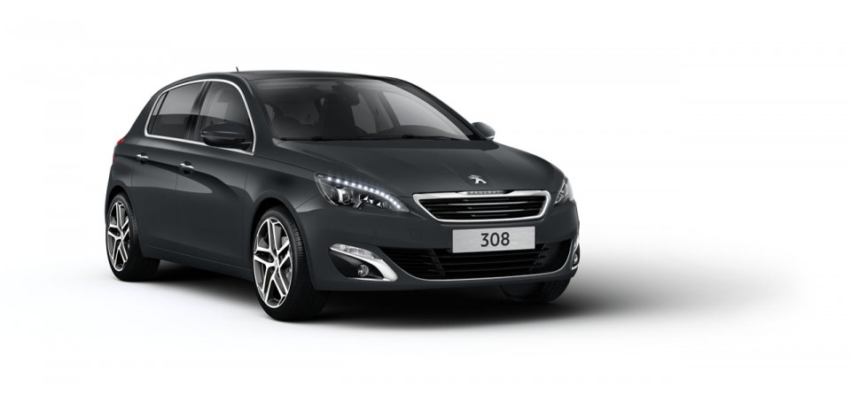 Photo 3/4 avant Peugeot 308 II Gris Hurricane - 01