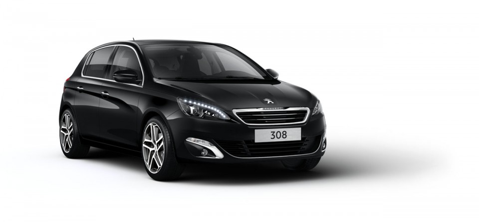 Photo 3/4 avant Peugeot 308 II Noir Perla Nera - 01