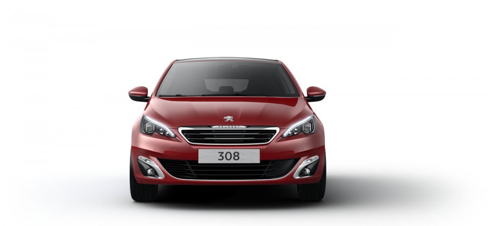 Photo face avant Peugeot 308 II Rouge Rubi - 02