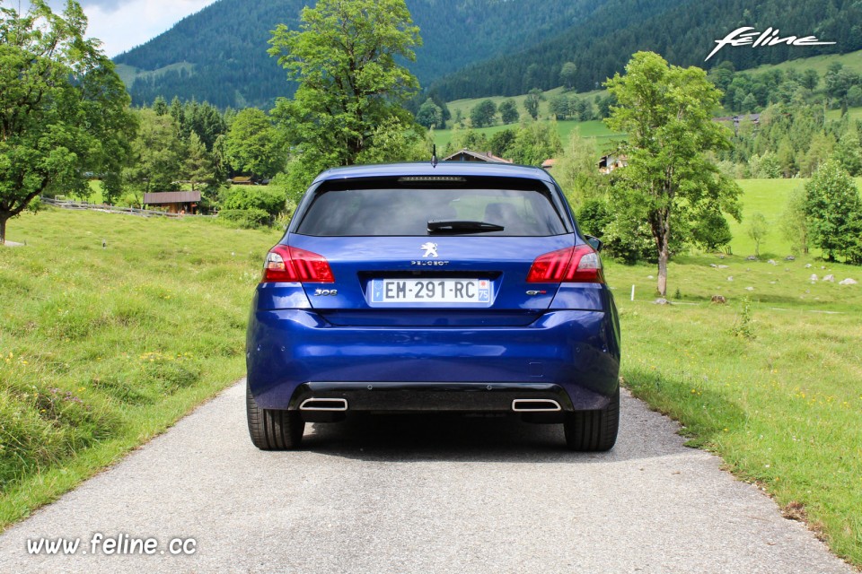 Photo face arrière essai Peugeot 308 II GT restylée (2017)