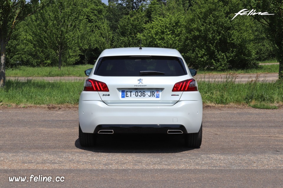 Photo face arrière Peugeot 308 II GT Line restylée (2018)