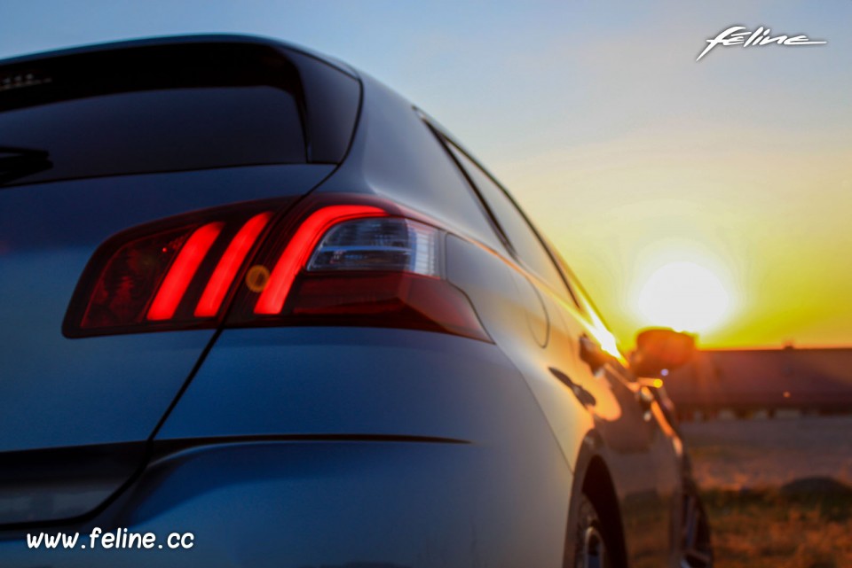 Photo feu arrière guide lumière LED Peugeot 308 II Féline Gris Artense 1.6 e-HDi 115 -1-026